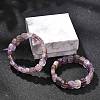 Natural Amethyst Beaded Stretch Bracelets for Women Men BJEW-M049-11C-1