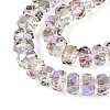 Electroplate Transparent Glass Beads Strands EGLA-N022-04A-D17-3