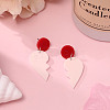 Broken Heart Acrylic Dangle Stud Earrings FS-WGB34A3-11-1