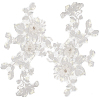 3D Flower Polyester Embroidery Sew on Appliques PATC-WH0012-33B-1