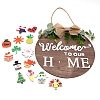 Natural MDF Board Door Hanging Decoration for Front Door Decoration HJEW-SZC0001-01-1