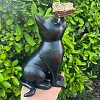 Cat Shape with Butterfly Resin Display Decorations PW-WGAE73B-01-3