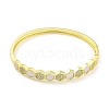 Hexagon Brass Micro Pave Clear Cubic Zirconia Hinged Bangles BJEW-Z062-17G-2