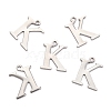 Tarnish Resistant 304 Stainless Steel Alphabet Charms STAS-H122-K-P-2