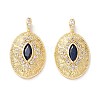Brass Micro Pave Midnight Blue Cubic Zirconia Pendants X-ZIRC-Z019-19G-NR-2