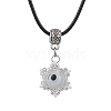 Evil Eye Handmade Lampwork & Glass Sead Beaded Pendant Necklaces NJEW-MZ00092-07-2