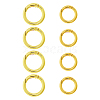 8Pcs 2 Styles Rack Plating Brass Spring Gate Rings KK-HS0001-69-1
