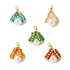 Shell Pearl Beads Glass Pendants PALLOY-MZ00434-1