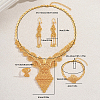 Alloy Hollow Flower Bracelets & Earrings & Necklaces & Rings Sets for Women IK7377-5
