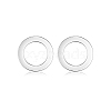 Anti-Tarnish Ring Rhodium Plated 925 Sterling Silver Stud Earrings PB1316-8-1