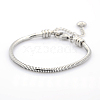 Tarnish Resistant 304 Stainless Steel European Style Round Snake Chains Bracelets STAS-J015-02-1