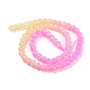 Spray Painted Crackle Glass Beads Strands DGLA-C002-6mm-01-1