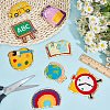 8Pcs 8 Styles Back to School Polyester Clothing Patches PATC-CY0001-55-4