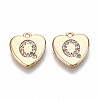 Brass Micro Pave Clear Cubic Zirconia Charms KK-N231-234Q-NF-1