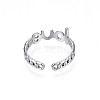 Non-Tarnish 304 Stainless Steel Word Love Open Cuff Ring for Women RJEW-S405-262P-3