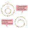 ANATTASOUL 2Pcs 2 Style Enamel Daisy Flower Link Chain Bracelet & Necklace SJEW-AN0001-14-3