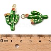 Brass Micro Pave Clear Cubic Zirconia Enamel Pendants KK-G537-02G-3