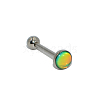 304 Stainless Steel Enamel Flat Round Straight Barbell Piercing Tongue Rings for Women Men WG3BA20-15-1