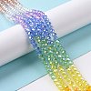Transparent Electroplate Glass Beads Strands GLAA-E036-02-2