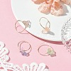 4Pcs 4 Colors Glass Butterfly Finger Rings RJEW-JR00826-01-1