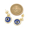 Real 18K Gold Plated Brass Enamel Dangle Stud Earrings Findings KK-B124-09G-02-5