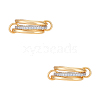 2Pcs Stainless Steel Micro Pave Cubic Zirconia Finger Rings RJEW-UN0003-10B-1