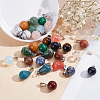 SUNNYCLUE 30Pcs 15 Colors Gemstone Pendants G-SC0001-42-4