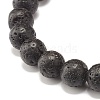 Natural Lava Rock Round Beads Stretch Bracelet BJEW-JB07477-4