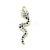 Snake Shape Alloy Rhinestone Pendants PALLOY-Q030-01C-1