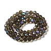 Electroplate Transparent Glass Beads Strands EGLA-A035-T8mm-L16-2