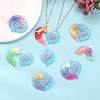 21 Sets 7 Colors Gradient Color Opaque Resin Pendants RESI-SZ0001-90-5