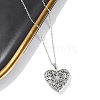 Anti-Tarnish 304 Stainless Steel Heart Locket Pendant Cable Chain Necklaces for Women NJEW-M050-04B-P-1