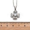 304 Stainless Steel Crystal Rhinestone Clover Pendant Necklaces for Women NJEW-Z056-03P-5