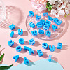 50Pcs 5 Styles UV Plating Opaque Acrylic Beads PACR-TA0001-31F-6