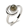 Natural Labradorite Adjustable Rings RJEW-K269-09P-04-2