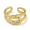 Oval Knot Brass Open Cuff Rings for Women RJEW-Z050-03G-2