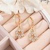 Brass Micro Pave Clear Cubic Zirconia Leverback Earrings EJEW-K300-12G-3