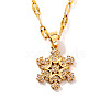 Christmas Snowflake Brass Cubic Zirconia Pendant Necklaces BF5591-1-1