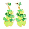 Saint Patrick's Day Theme Zinc Alloy Dangle Stud Earrings EJEW-Z030-02B-1