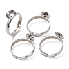 Tarnish Resistant Adjustable 304 Stainless Steel Finger Rings Components STAS-E163-97P-1