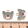 Light Gold Plated Alloy Enamel Charms ENAM-T009-79A-RS-3