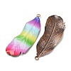 Rainbow Color Printed Iron Pendants RN-CBA3547-02B-2
