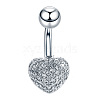 Clear Cubic Zirconia Belly Button Rings WG9960A-09-1