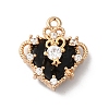 Brass Micro Pave Cubic Zirconia Pendants KK-C062-076G-1