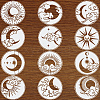 12Pcs 12 Styles Moon & Cloud & Star PET Plastic Hollow Out Drawing Painting Stencils Templates DIY-WH0349-200-1