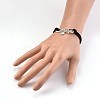 Infinity with Love Antique Silver Plated Alloy Faux Suede Cord Link Bracelets BJEW-JB02049-6