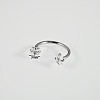 304 Stainless Steel Clear Cubic Zirconia Lip Rings WG22442-13-1