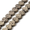 Electroplated Natural Lava Rock Beads Strands G-Q1009-G01-01F-1