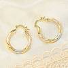 Brass Two Tone Twist Hoop Earrings EJEW-B117-06A-M-3