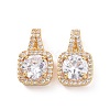 Brass Micro Pave Cubic Zirconia Pendants KK-E068-VC426-2